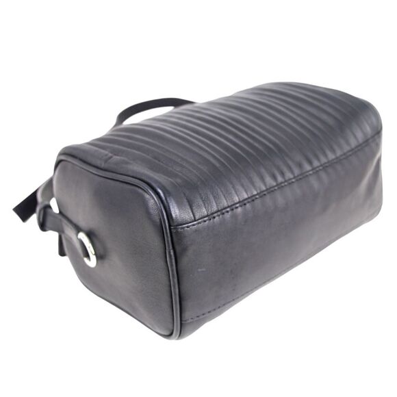 Topshop BLACK GENUINE LEATHER RUFFLE ZIP TOP HOBO SHOULDER BAG HANDBAG PURSE - Picture 6 of 14